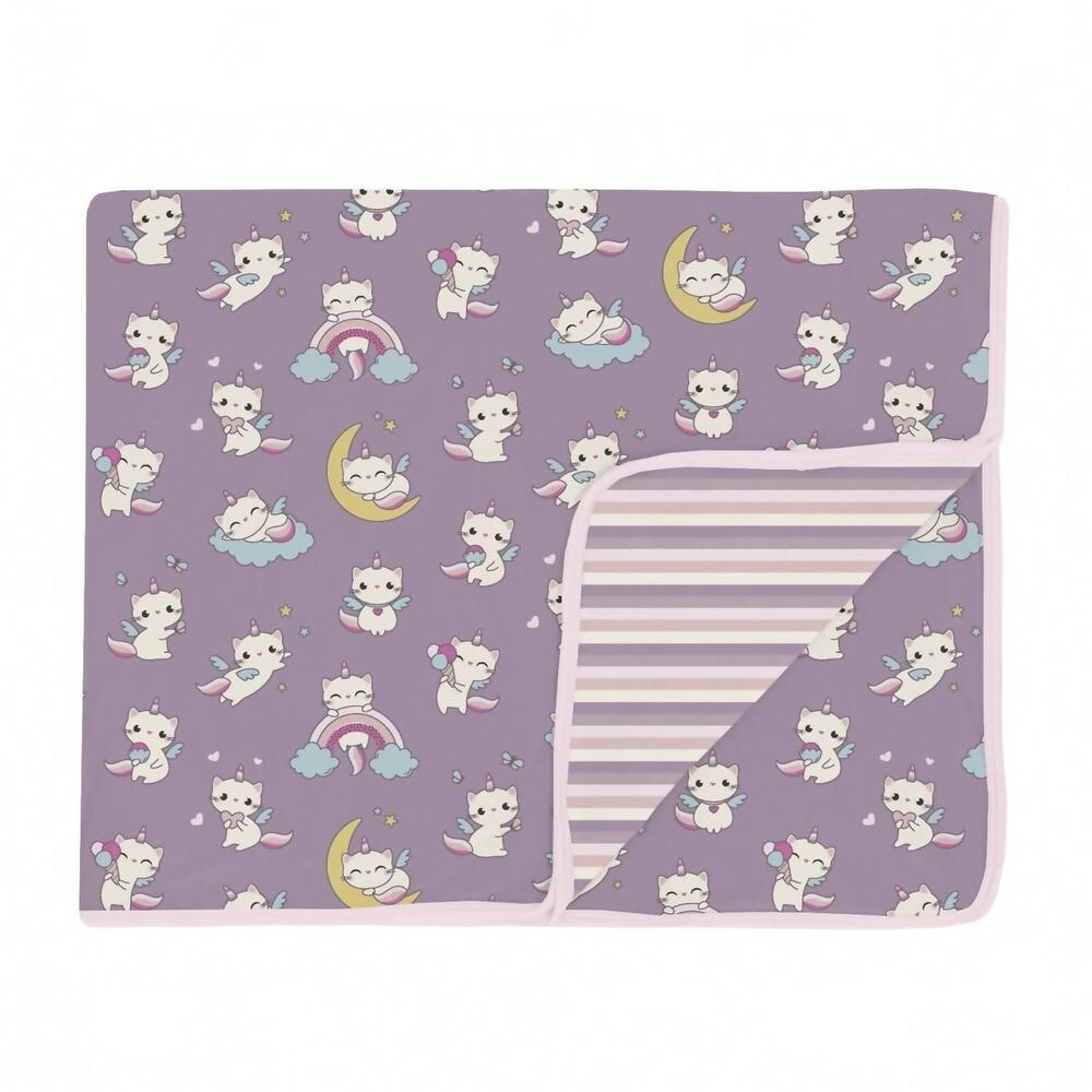 NEW KICKEE toddler's caticorn blanket in lavender